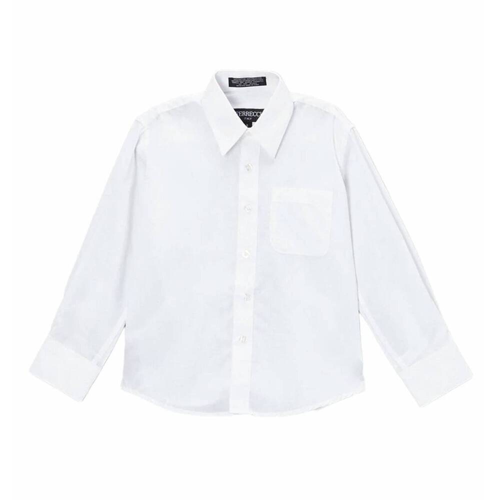 NEW FENDI boy's button up dress shirt in white